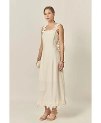 English Factory Women's Flower Strap Detail Midi Dress