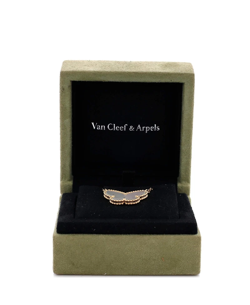 Pre-Owned Van Cleef & Arpels Lucky Alhambra Butterfly Pendant Necklace