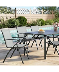 gaomon 4PCS Modern Aluminum Outdoor Dining Chairs