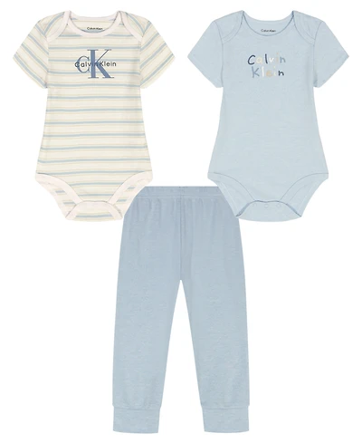 Calvin Klein Baby Boys' Short-Sleeve Bodysuit and Jogger Pants, 2-Piece Set