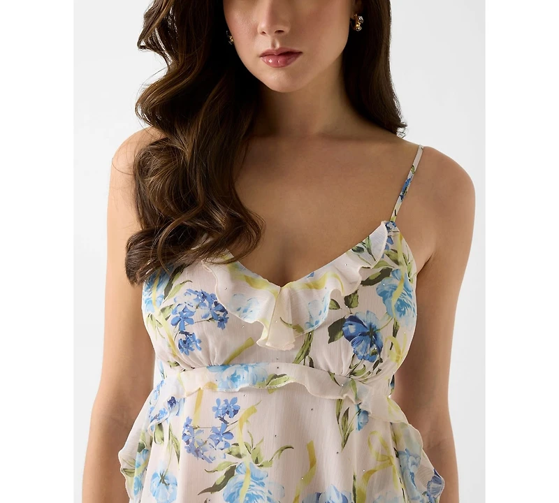 Guess Women's Linda Ruffled V-Neck Tank Top