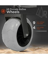 Rainsken Heavy-Duty Folding Wagon Cart with Bench Seat and Rear-Mounted Folding Tabletop, 500lbs Capacity for Camping