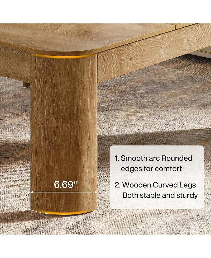 Tribesigns Square Coffee Table, 39.37-Inch Simple Center Table for Living Room, Farmhouse Wooden Cocktail Tea