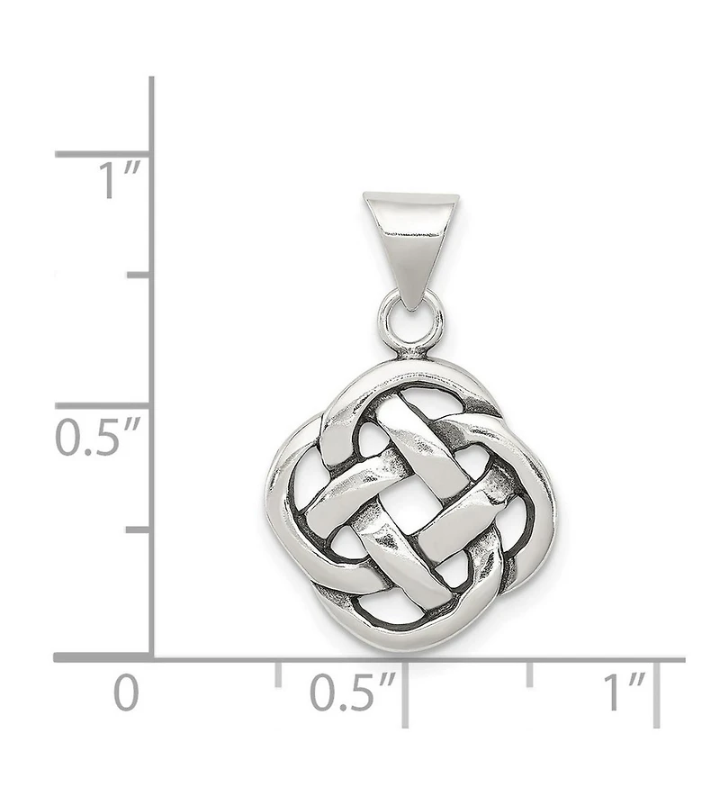 Curata Jewelry 925 Sterling Silver 18 Inch Antiqued Celtic Knot Necklace
