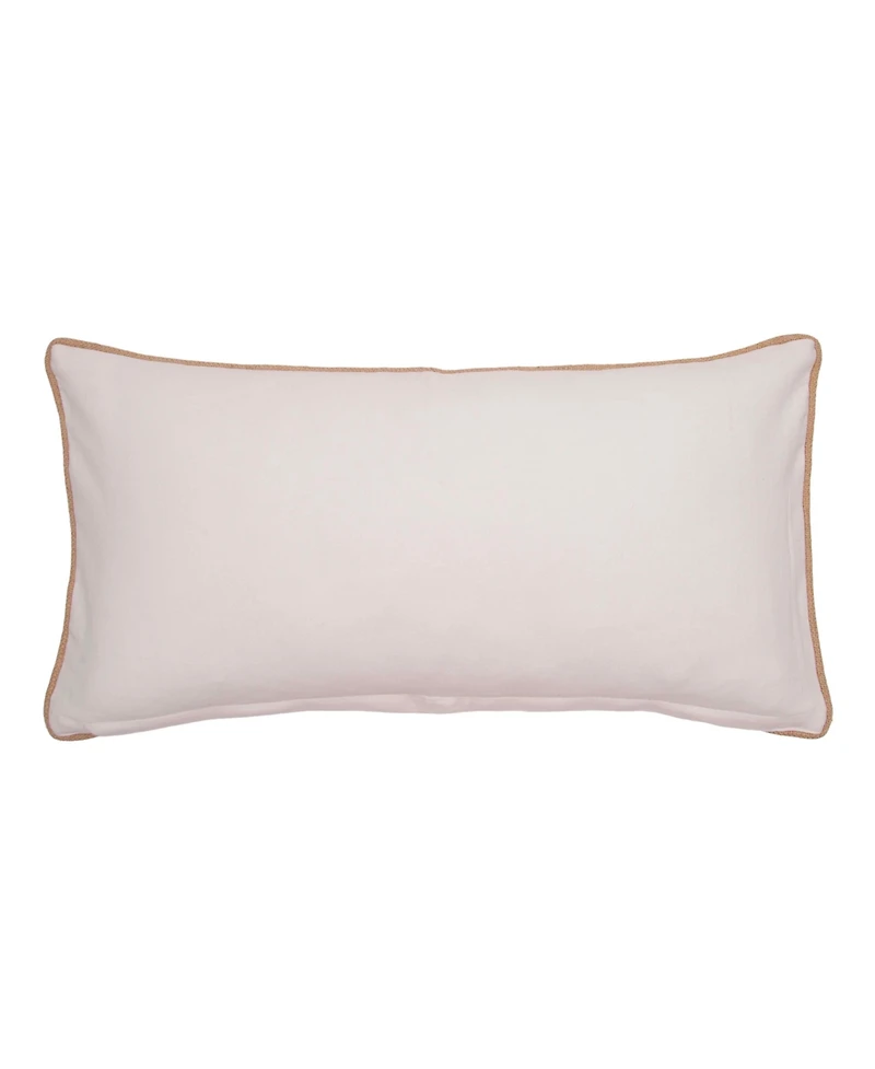 C&F Home Easter Bunnies in a Row Burlap Embroidered Piped Throw Pillow, 12" x 20"