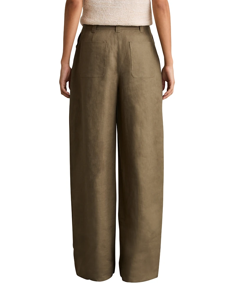 Reiss Women's Linen Wide-Leg Pants