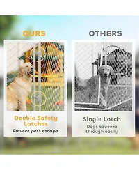 PawHut 19.7' x 19.7' x 8.9' Outdoor Dog Kennel with Roof, Secure Latch