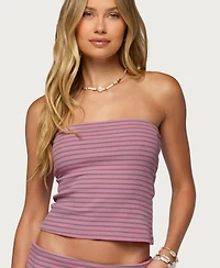 Edikted Women's Monikah Striped Built Bra Tube Top