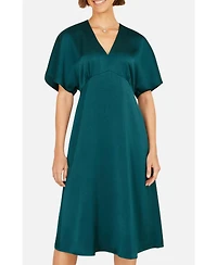 Yumi Women's Satin Midi Kimono Dress
