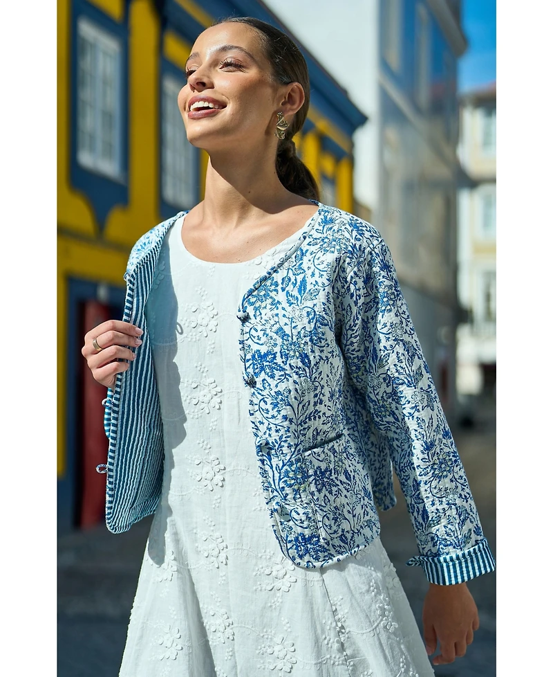 Yumi Women's Reversible Cotton Quilted Jacket