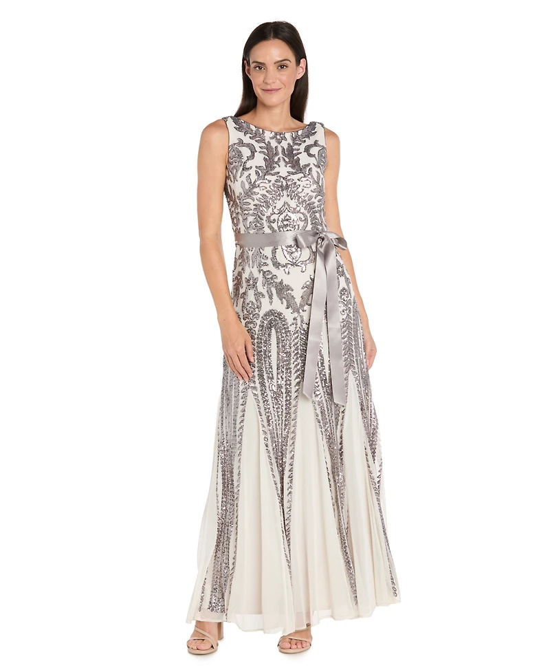 R & M Richards Petite Boat Neck Dress