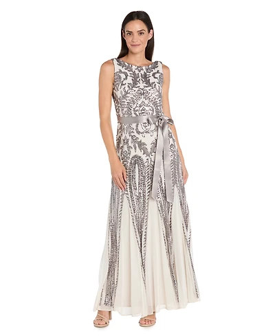 R & M Richards Petite Boat Neck Dress