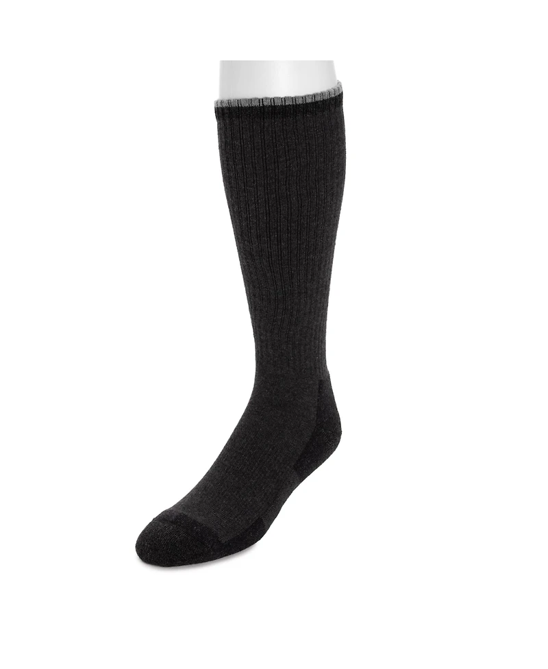 Muk Luks Men's Ruff N Tuff Work Wear Over the Calf Wool Blend Sock, 1 Pair Pack