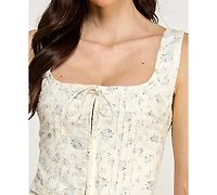 Seni & Cade Women's Floral Sleeveless Top and Midi Skirt, 2-Piece Set