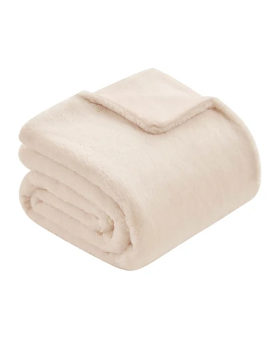 Jessica Simpson Solid Faux Fur Plush Throw, 50" x 70"