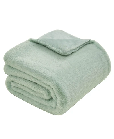 Jessica Simpson Solid Faux Fur Plush Throw, 50" x 70"