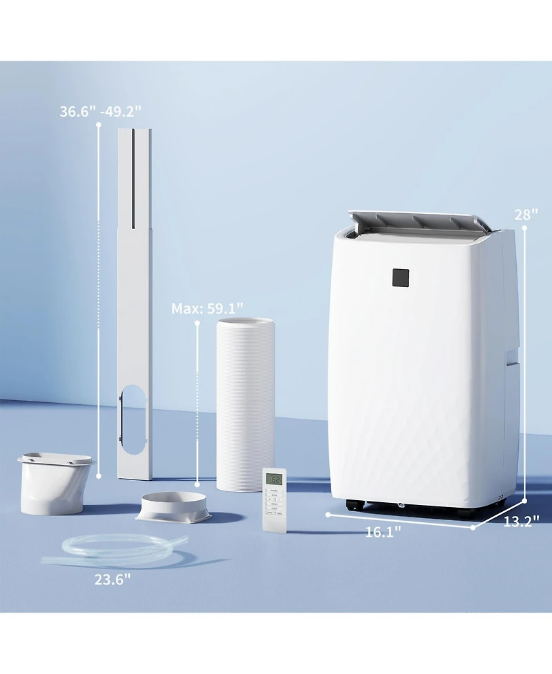 Homcom 12000 Btu Portable Air Conditioner with Dehumidifier & Fan, Ac Unit