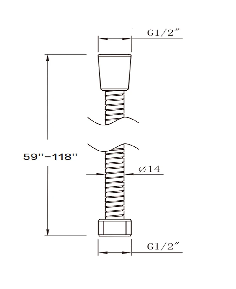Rainsken 71" Shower Hose Stainless Steel, Extra Long Handheld Shower Head Hose Extension Replacement, Kink-Free Flexible Shower Hose Attachment