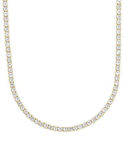 Macy's Created White Sapphire (17-1/5 ct. t.w.) Necklace in 14k Yellow Gold Plated Sterling Silver