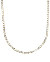 Macy's Created White Sapphire (17-1/5 ct. t.w.) Necklace in 14k Yellow Gold Plated Sterling Silver