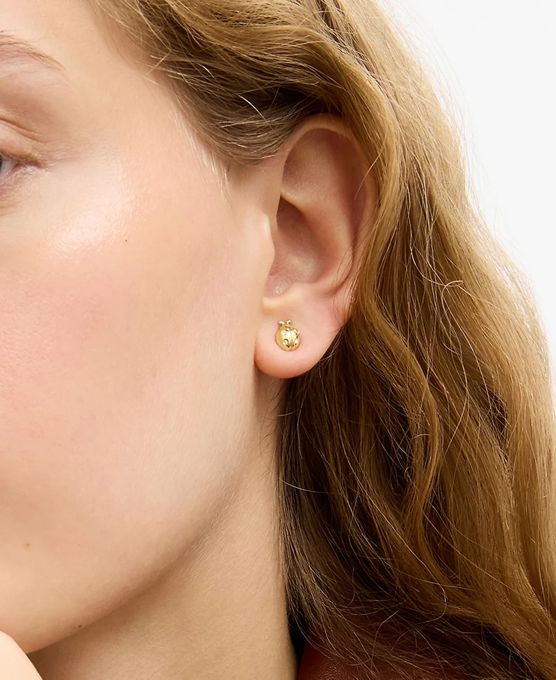 Coach Faux Stone Ladybug Stud Earrings