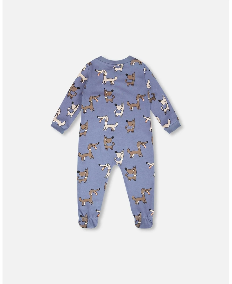 Deux par Baby Boys Cotton One-Piece Pyjama Dog Print