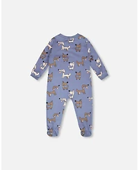 Deux par Baby Boys Cotton One-Piece Pyjama Dog Print