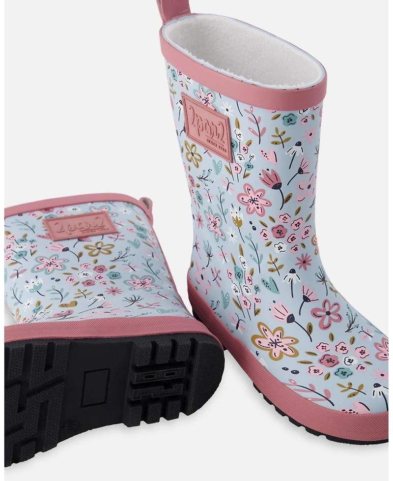 Deux par Girl Rain Boots Rubber Mini Flower Print - Toddler|Child