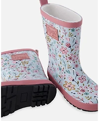 Deux par Girl Rain Boots Rubber Mini Flower Print - Toddler|Child