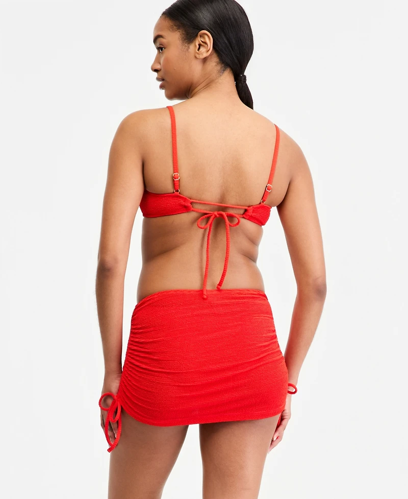 California Waves Women's Popcorn Scrunch Tie-Back Bikini Top
