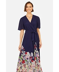 Yumi Women's Mesh Wrap Midi Dress