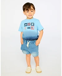 Deux par Baby Boys Cotton Short Sleeve T-Shirt Gradient