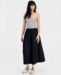 On 34th Women's Pull-On Poplin Midi Skirt, Macy's Exclusive