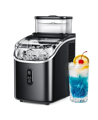 Euhomy 34-lb Cube Ice Countertop Portable Ice Maker in Black with Self Cleaning