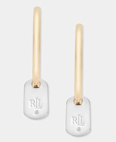 Lauren Ralph Lauren Two-Tone Drop Hoop Earrings