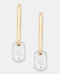 Lauren Ralph Lauren Two-Tone Drop Hoop Earrings