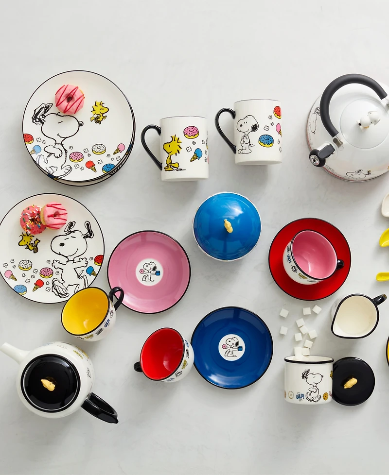 Lenox Chef Snoopy Tea Cup and Saucer, Set of 4