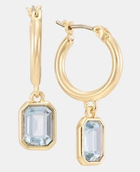 Lauren Ralph Stone Charm Hoop Earrings