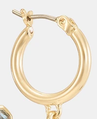 Lauren Ralph Stone Charm Hoop Earrings