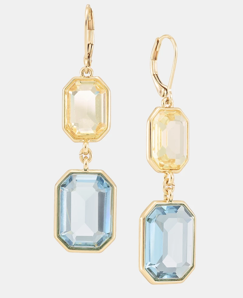 Lauren Ralph Lauren Logo Stone Double Drop Earrings