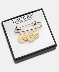 Lauren Ralph Lauren Gold-Tone Boxed Logo Charm Pin