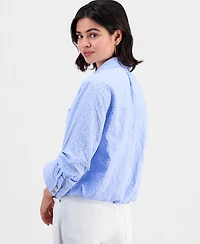 Democracy Women's Bubble Hem Collar Shirt