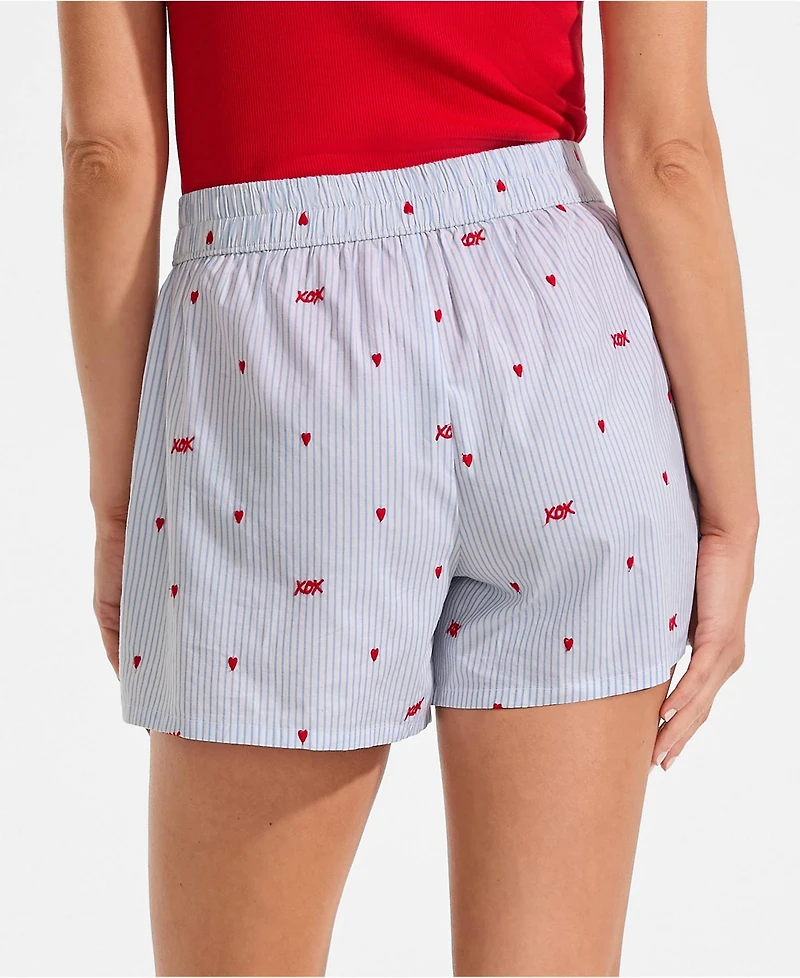 Lands' End Women's Poplin Sleep Boxer Shorts