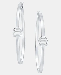 Lauren Ralph Lauren Equestrian 40mm Hoop Earrings in Sterling Silver