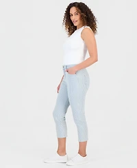 Style & Co Petite Engineer-Stripe High-Rise Cropped Jeans, Macy's Exclusive