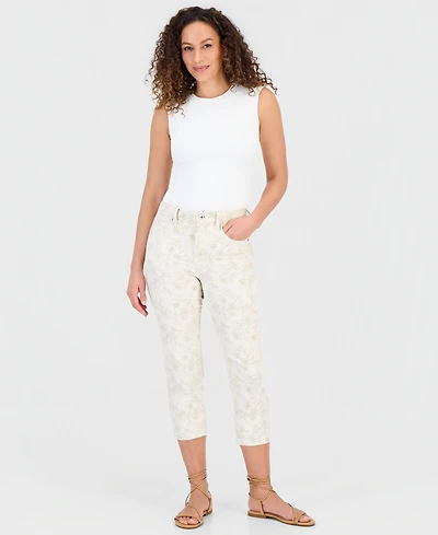Style & Co Petite Printed High-Rise Cropped Jeans, Macy's Exclusive