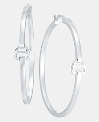Lauren Ralph Lauren Equestrian 40mm Hoop Earrings in Sterling Silver