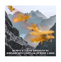 Bruce & Shark Rc Plane - 2.4Ghz Brushless Motor, 6G/3D Modes, Led Lights for Kids & Beginners