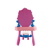Bruce & Shark Toddler Vanity Set, Light-Up Mirror with Music, Stool & 29 Pretend Play Accessories