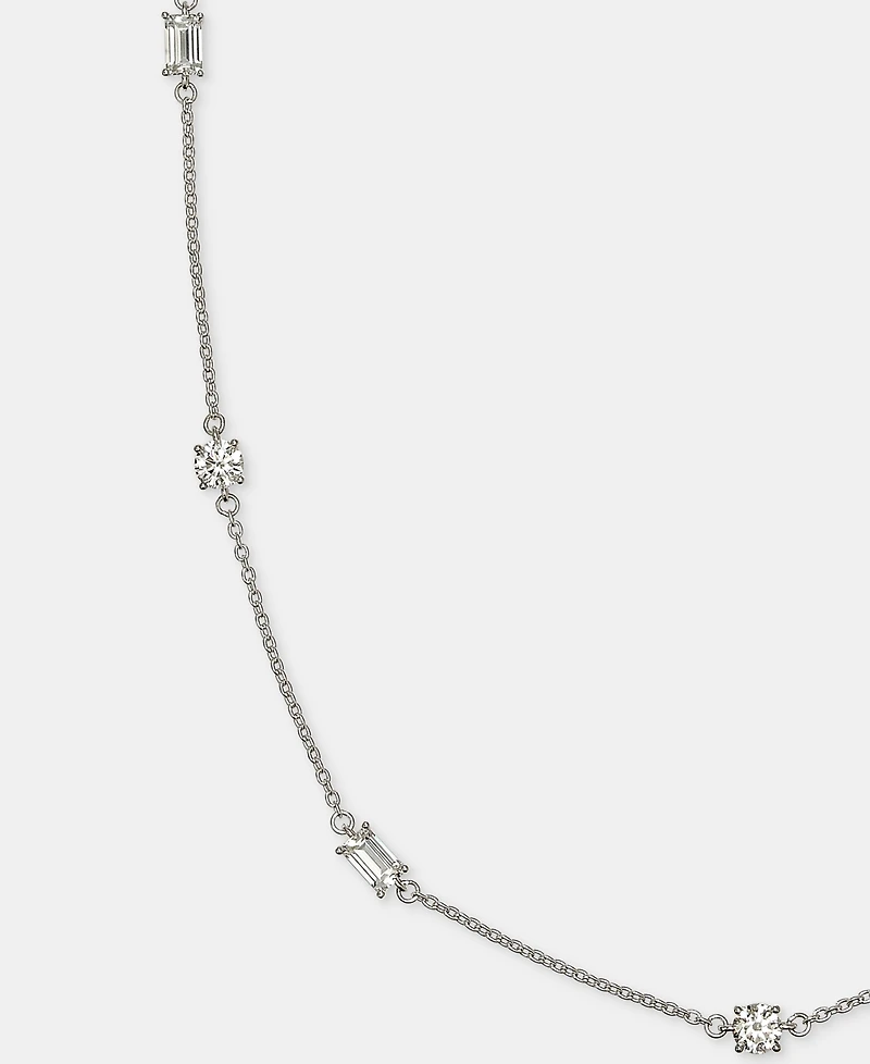 Lauren Ralph Lauren Cubic Zirconia Station Collar Necklace in Sterling Silver